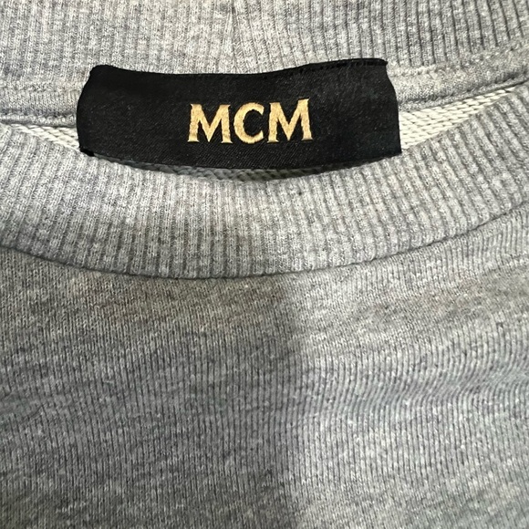 MCM Metallic Logo Gray Crewneck Sweater - Picture 4 of 5